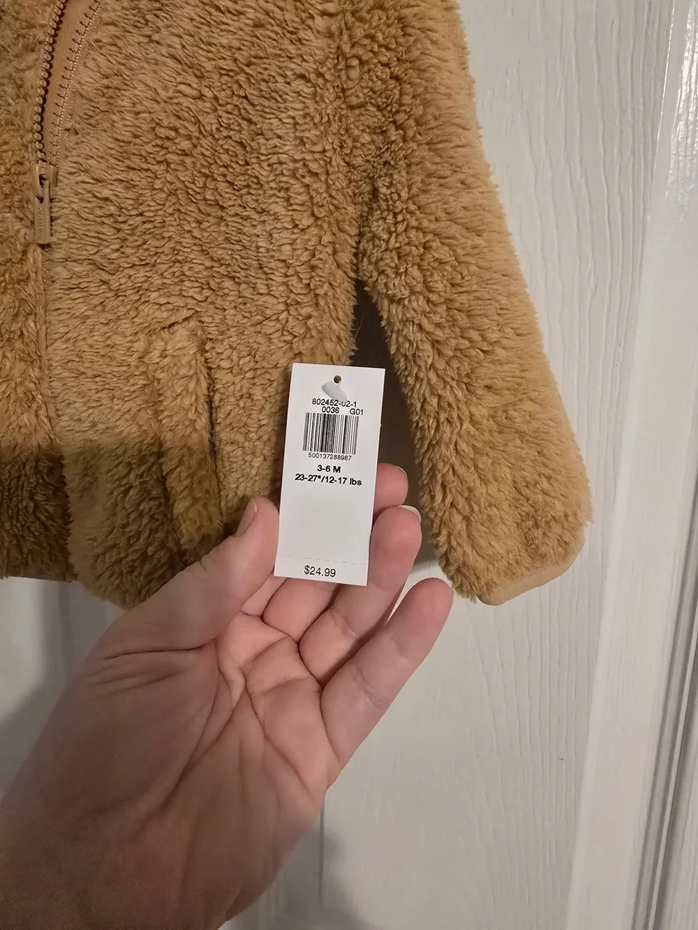 NWT Old Navy Teddy Bear Hooded Baby Jacket - Camel Brown